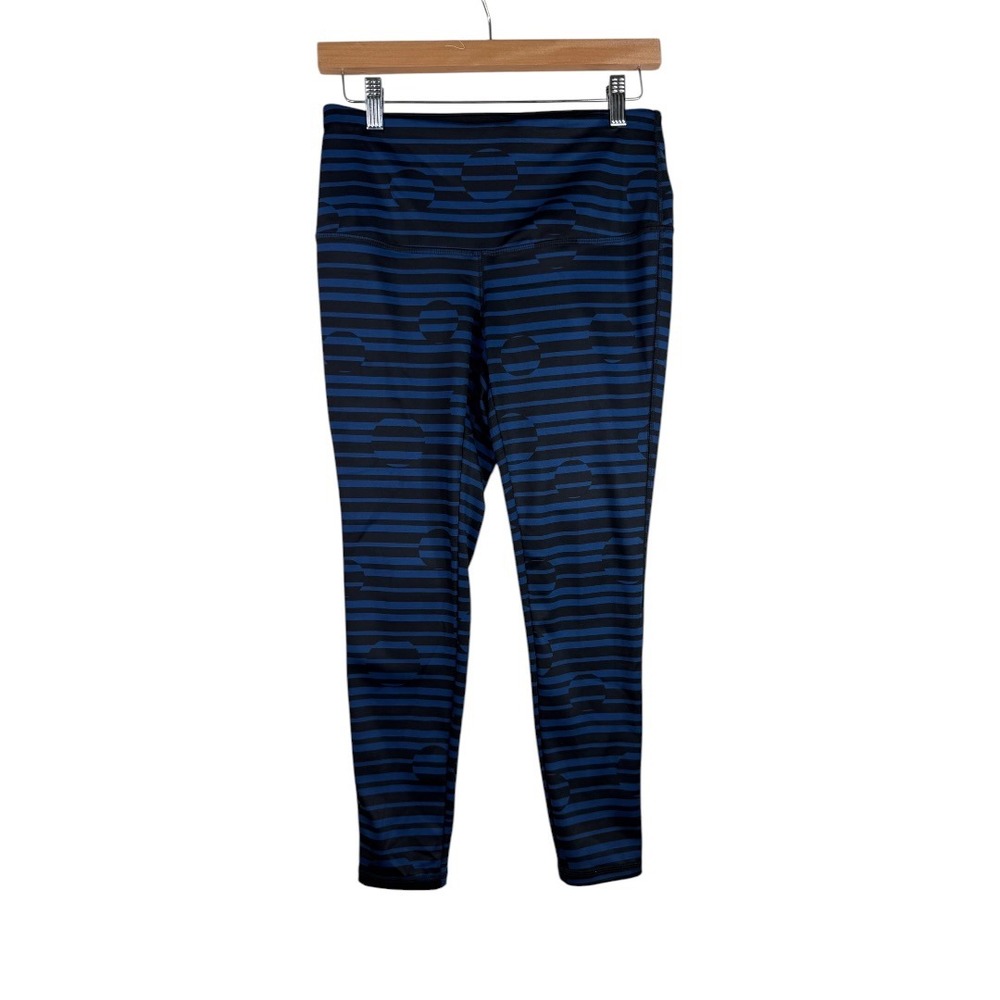 Chico's Zenergy Striped High Rise Leggings size Small Petite Blue/Black